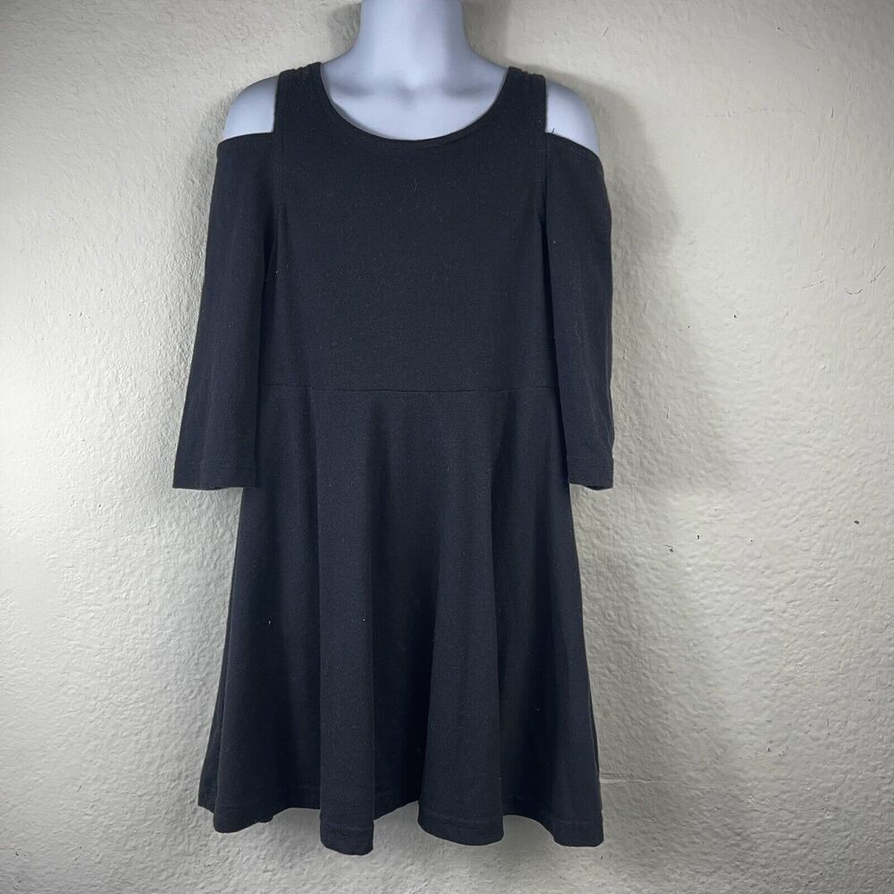 TCP Girls Size Small 5/6 Black Knee Length Cold-Shoulder Dress